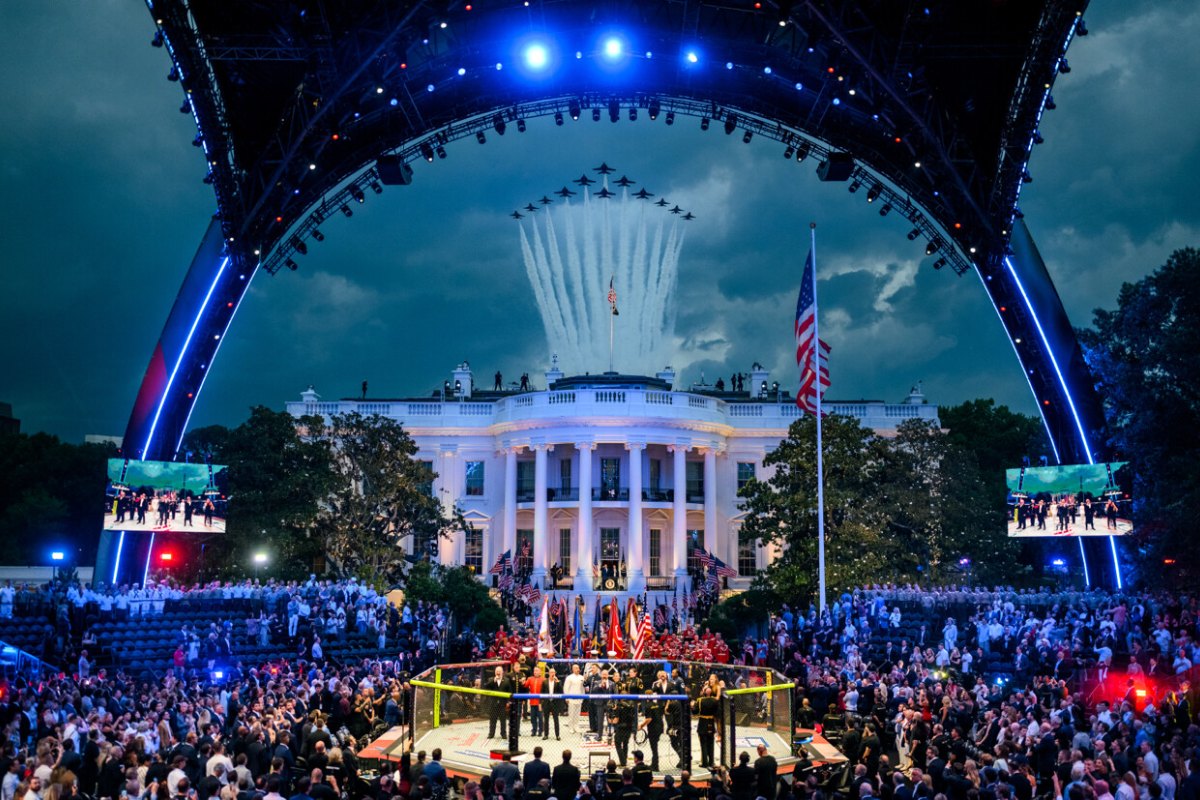 L'arène de l'UFC Freedom 250 à la Maison-Blanche, où Gane a battu Pereira le 14 juin 2026
